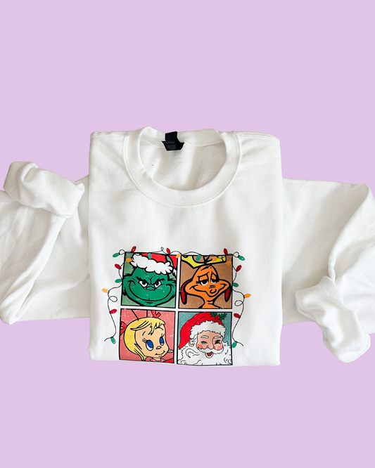 Suéter navideño  del Grinch blanco