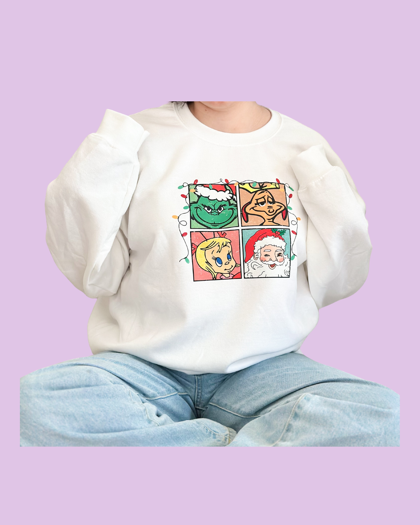 Suéter navideño  del Grinch blanco