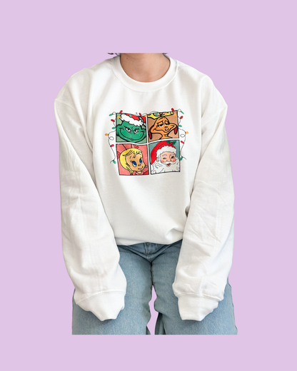 Suéter navideño  del Grinch blanco