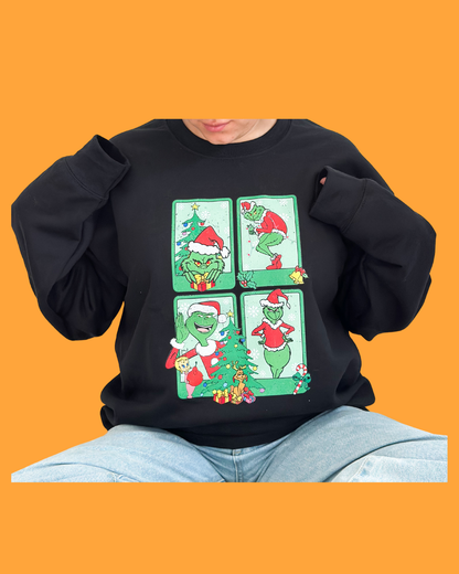 Suéter navideño del Grinch negro